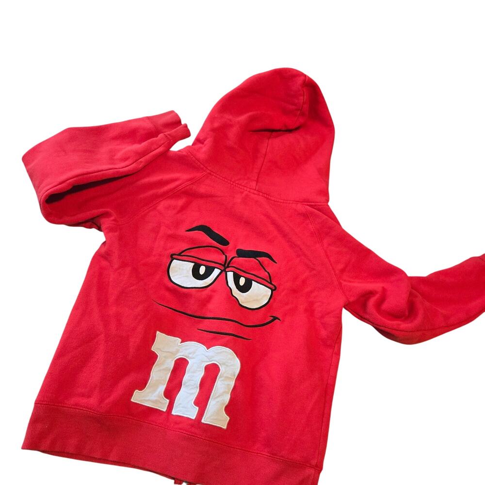 officially licensed M&M'S Red Candy Character Zip-Up Hoodie Kids large